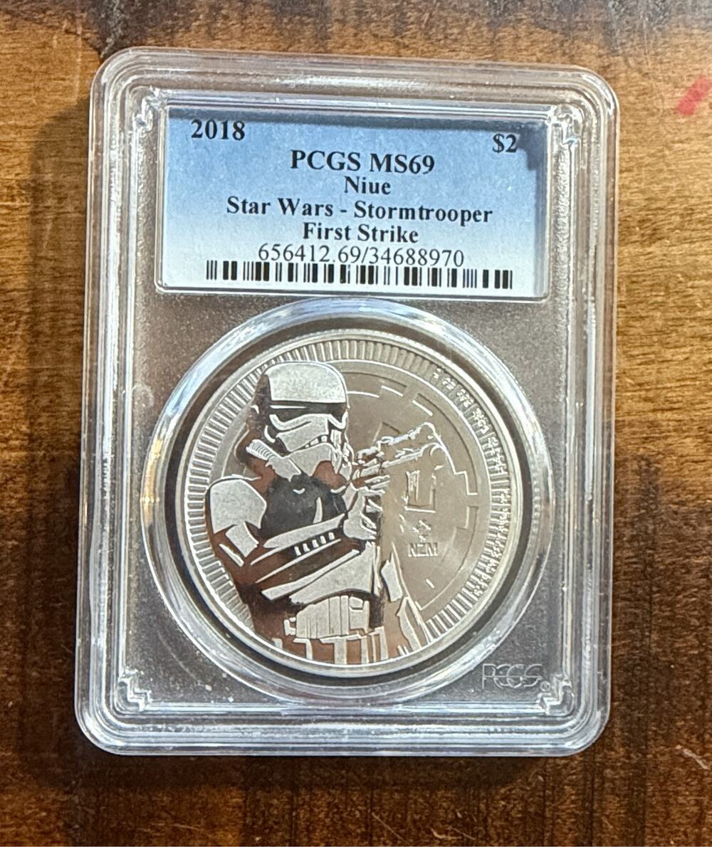 2018 Niue $2 Star Wars Stormtrooper 1 oz Silver Coin PCGS MS69